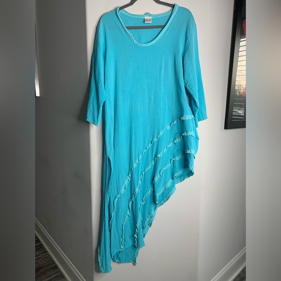 Oh My Gauze! Dresses Oh My Gauze Light Blue Cotton Lagenlook Gauze